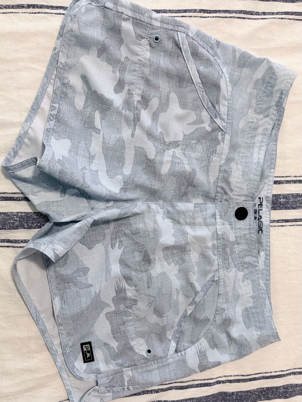 Pelagic Light Blue Camo Women's Fishing Shorts